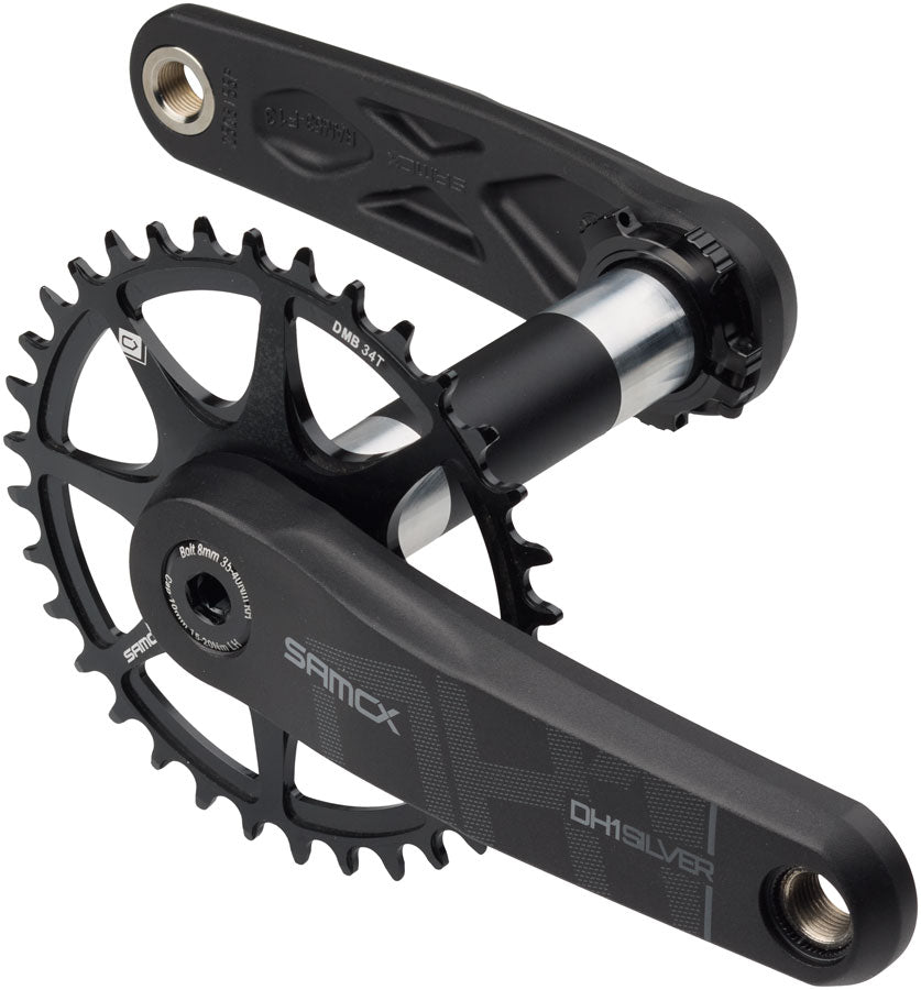 Samox Silver DH-1 Crankset - 160mm 3-Bolt Direct Mount 34t Chainring 28.99mm Aluminum Spindle BLK