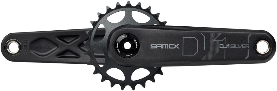 Samox Silver DJ-1 Crankset - 155mm 3-Bolt Direct Mount 25t Chainring 24mm Chromoly Spindle BLK