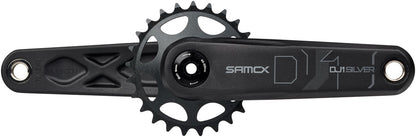 Samox Silver DJ-1 Crankset - 155mm 3-Bolt Direct Mount 25t Chainring 24mm Chromoly Spindle BLK