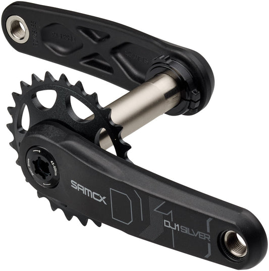 Samox Silver DJ-1 Crankset - 160mm 3-Bolt Direct Mount 25t Chainring 24mm Chromoly Spindle BLK