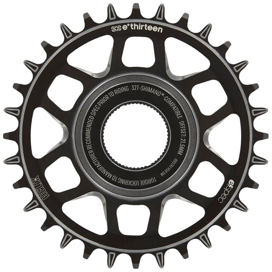 e*thirteen Helix Core e*spec  Chainring 32T Shimano Direct Mount 55mm Chainline 21.5mm Offset Shimano/Sram 11/12s Compatible BLK
