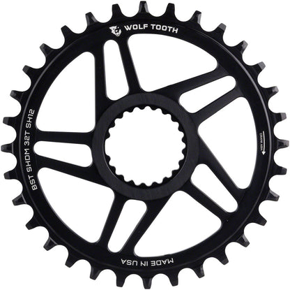 Wolf Tooth Direct Mount Chainring - 28t Shimano DM For Boost Cranks 3mm Offset Requires 12-Speed Hyperglide+ Chain BLK