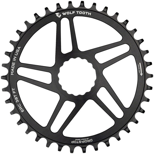 Wolf Tooth Direct Mount Chainring - 40t RaceFace/Easton CINCH Direct Mount Drop-Stop 10/11/12-Speed Eagle Flattop Compatible BLK