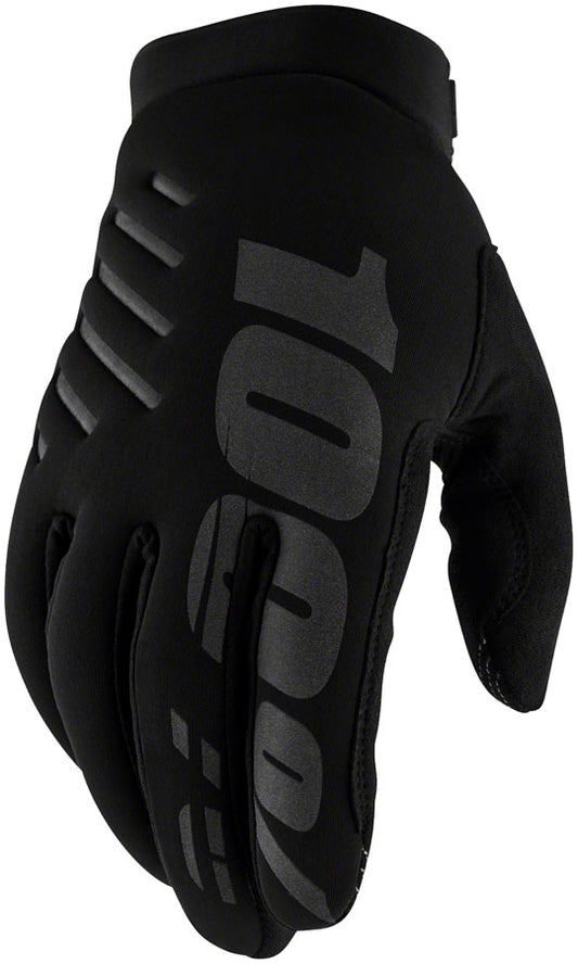 100% Brisker Youth Gloves - Black Large