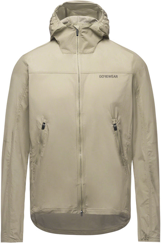 Gorewear Fernflow Hooded Windbreaker - Beige Mens Large