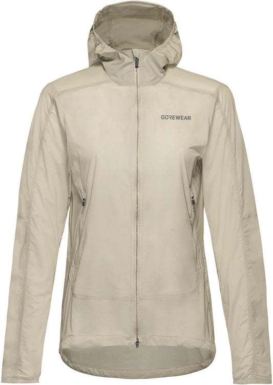 Gorewear Fernflow Hooded Windbreaker - Beige Womens Small