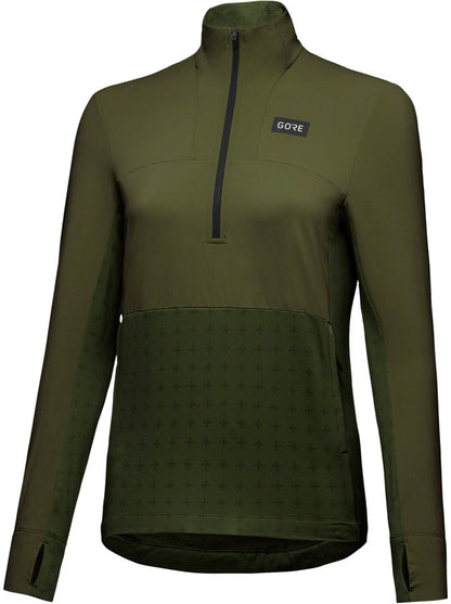 Gorewear Trail KPR Hybrid 1/2-Zip Jersey - Utility Green Women's Medium