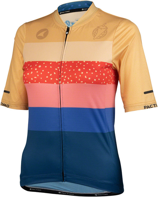 Salsa Team Polytone Women's Jersey - Goldenrod Dark Blue w/ Stripes Medium