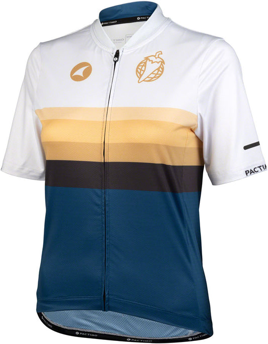 Salsa Latitude Women's Jersey - White Navy Blue Black  w/ Stripes Medium