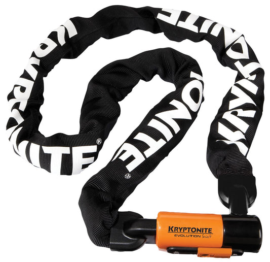 Kryptonite Evolution Series 4 Integrated Chain 10mm 5`3`/160.02cm Key Blk/Org 8 of 10
