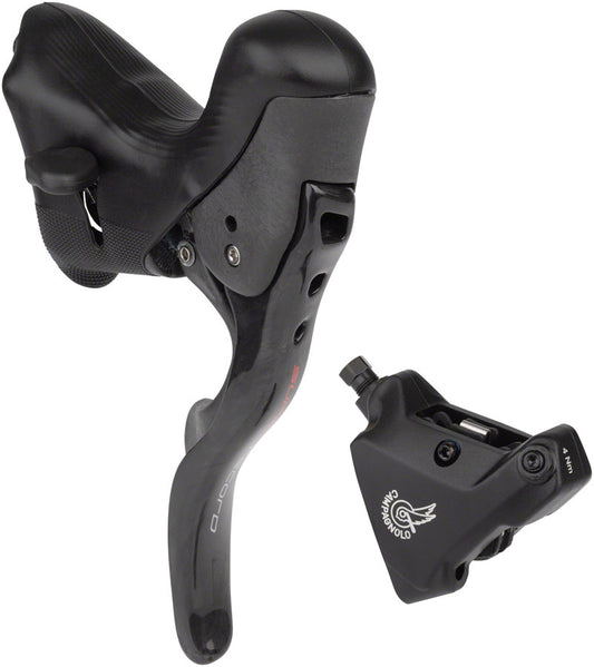 Campagnolo Super Record Ergopower Hydraulic Brake/Shift Lever Disc Caliper - Left/Front 12-Speed 140mm Flat Mount Caliper BLK