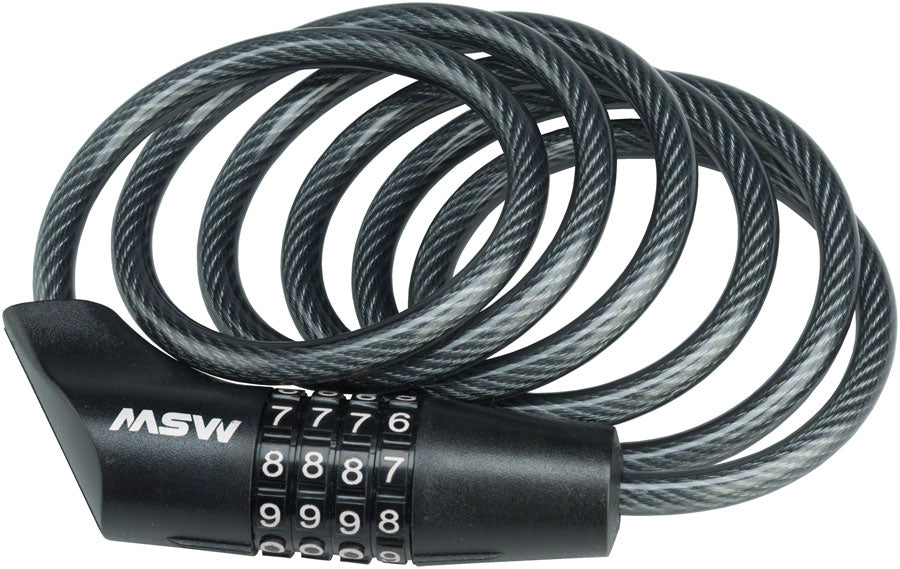 MSW CLK-108 Combination Cable Lock 8mm x 5' Black