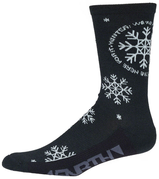 45NRTH We're Here For It Midweight Wool Sock - Blue/Light Blue Large