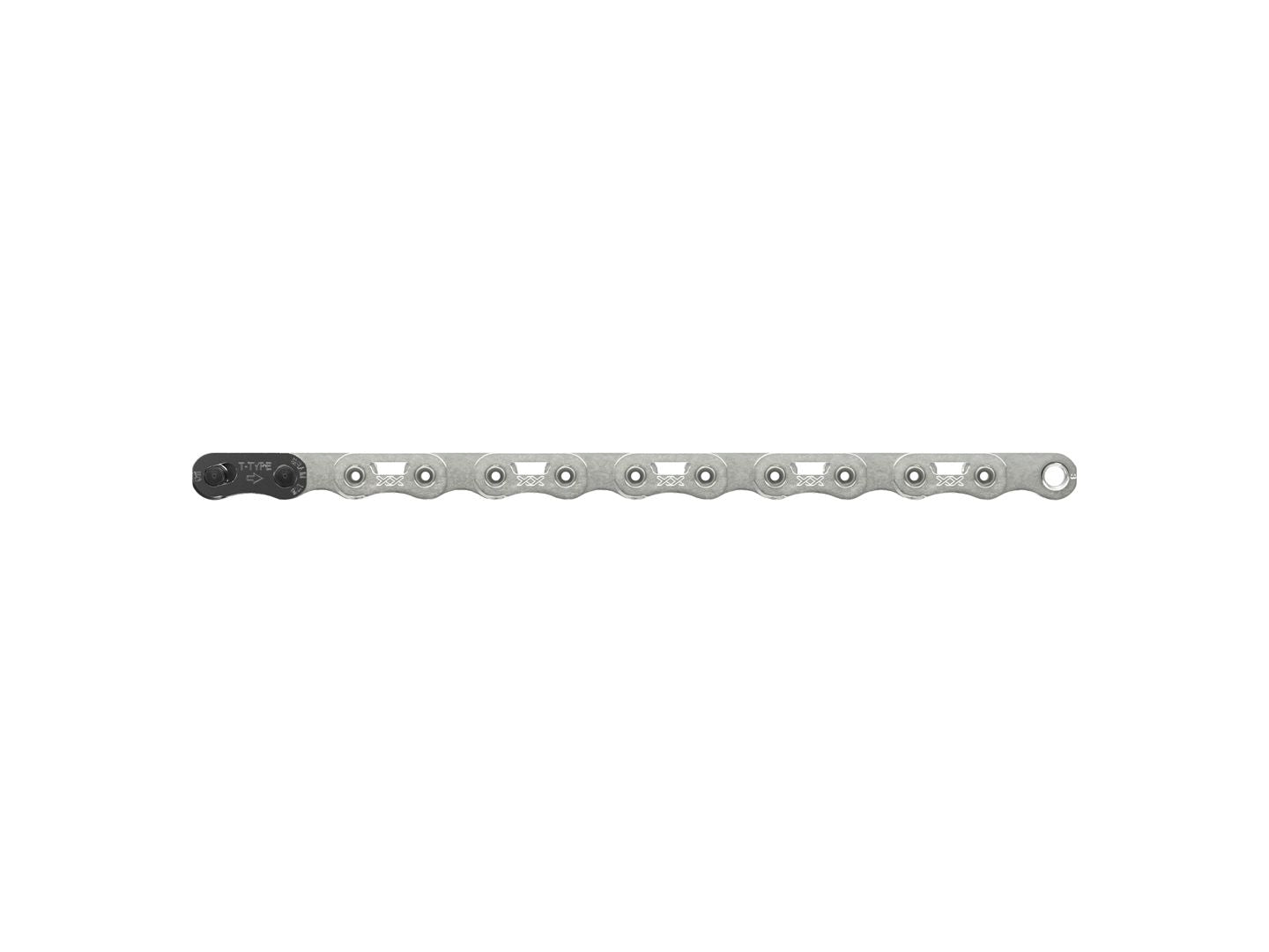 SRAM XX SL Eagle T-Type Flattop Chain - 12-Speed 126 Links Hollow Pin Includes PowerLock Connector PVD Coated Silver