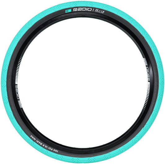 Radio Raceline Oxygen Tire - 20 x 1.6 Clincher Folding Teal/Black 120 TPI
