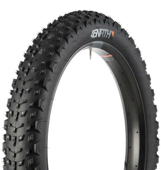 45NRTH Dillinger 4 Tire - 26 x 4 Tubeless Folding BLK 60tpi 240 Carbide Steel Studs