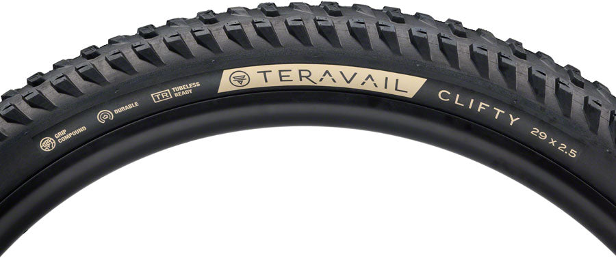 Teravail Clifty Tire - 29 x 2.5 Tubeless Folding Black Durable Grip Compound