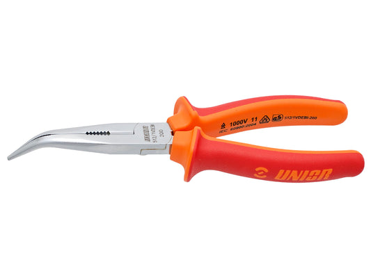 Unior Long Nose Pliers w/Side Cutter and Pipe Grip Bent Tool