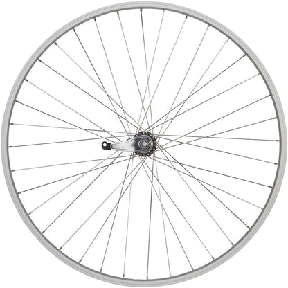 Quality Wheels Value Single Wall Series Coaster Brake Rear Wheel - 700c 3/8" x 124mm Coaster Brake 3 Prong Cog Silver 36H