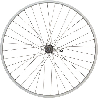 Quality Wheels Value Single Wall Series Coaster Brake Rear Wheel - 700c 3/8" x 124mm Coaster Brake 3 Prong Cog Silver 36H