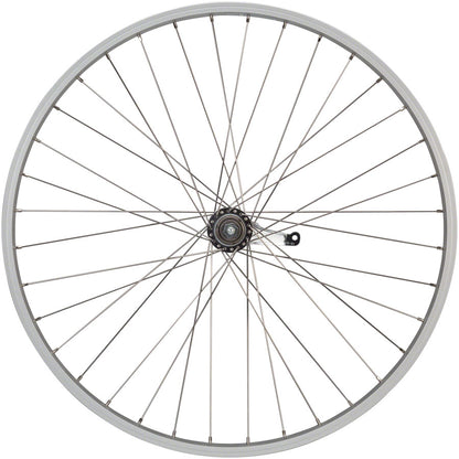 Quality Wheels Value Single Wall Series Coaster Brake Rear Wheel - 26" 3/8" x 124mm Coaster Brake 3 Prong Cog Silver 36H
