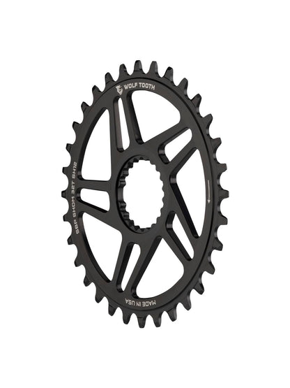 Wolf Tooth Direct Mount Chainring - 30t Shimano Direct Mount For Boost Cranks 3mm Offset Requires 12-Speed Hyperglide+ Chain BLK