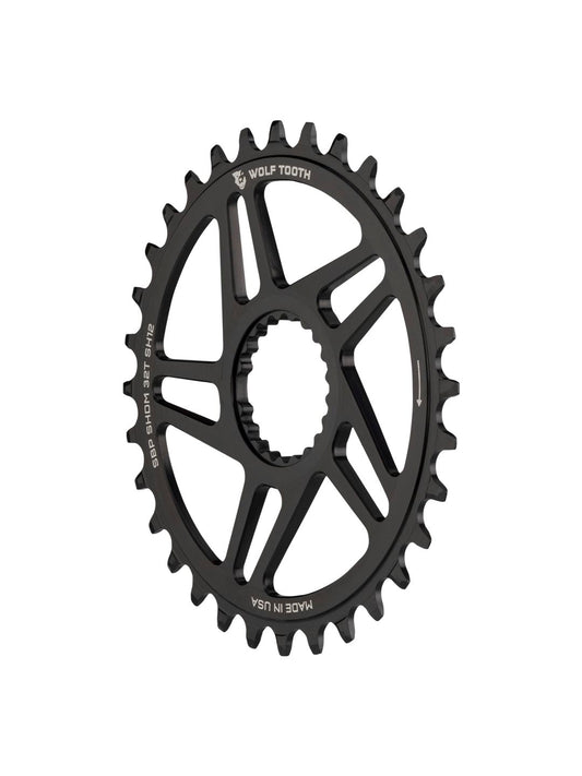 Wolf Tooth Direct Mount Chainring - 30t Shimano Direct Mount For Boost Cranks 3mm Offset Requires 12-Speed Hyperglide+ Chain BLK